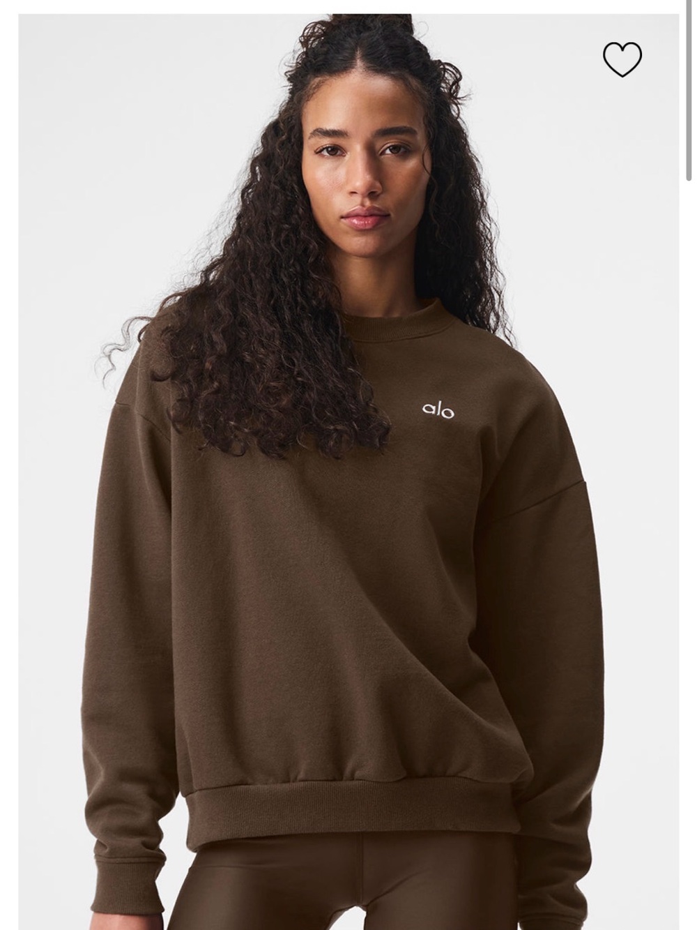 Alo Yoga Accolade Crewneck Espresso Size Medium